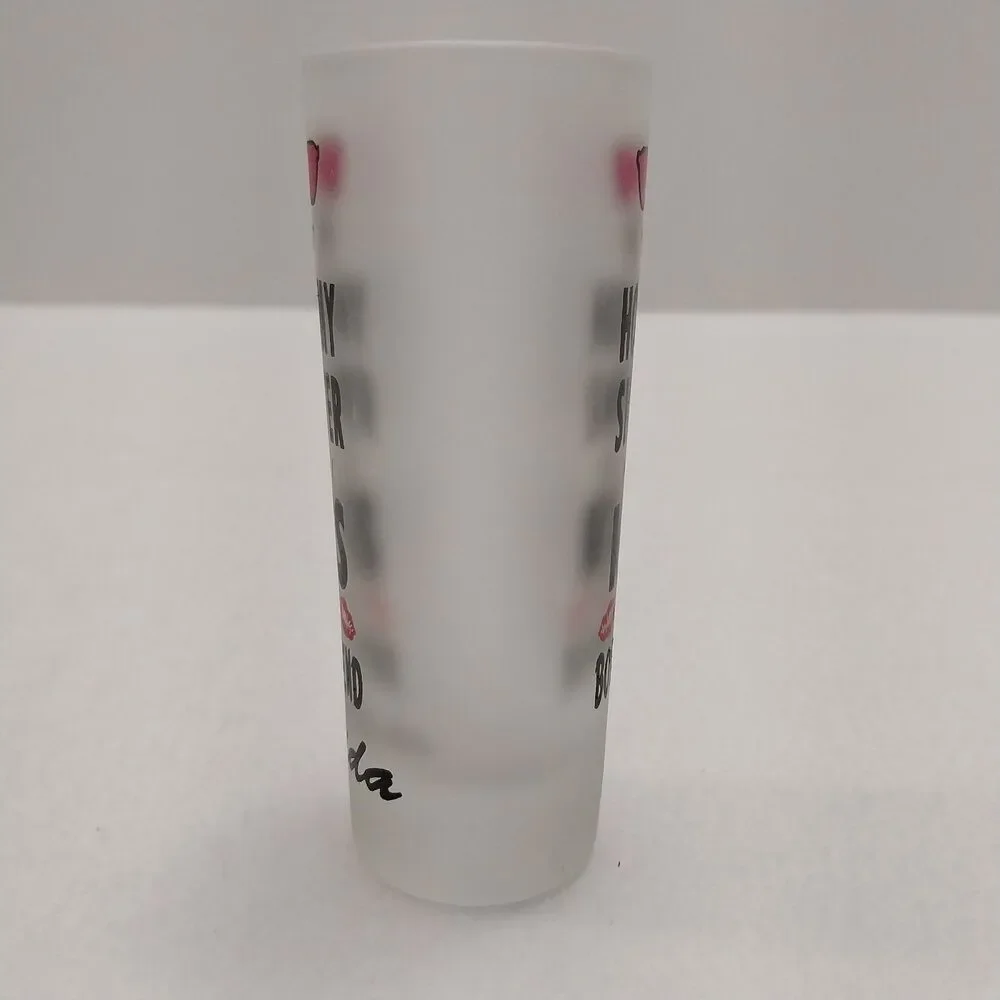 Tall Frosted Florida Shooter Shot Glass Pink 